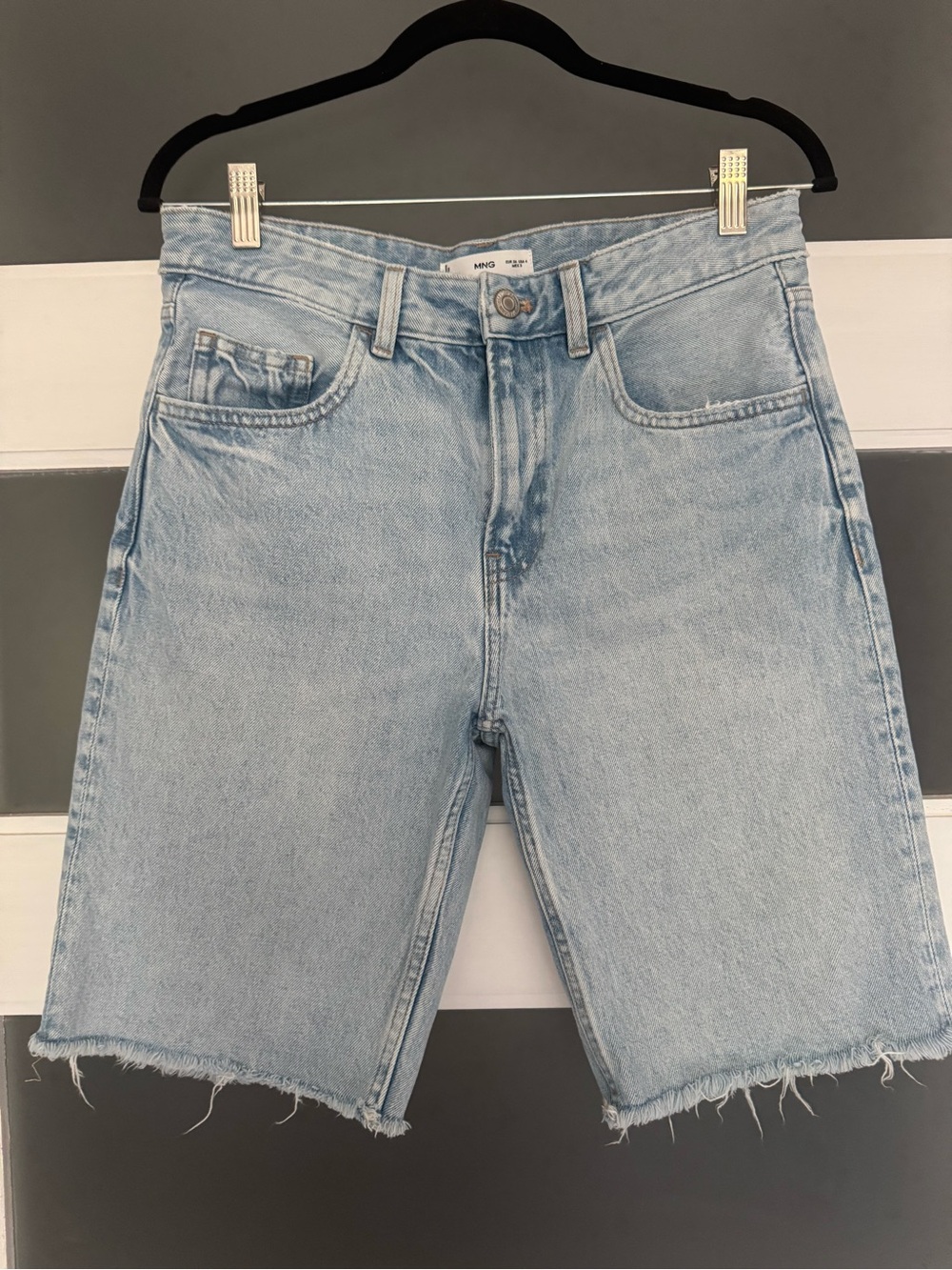 MNG Light Wash Denim Shorts